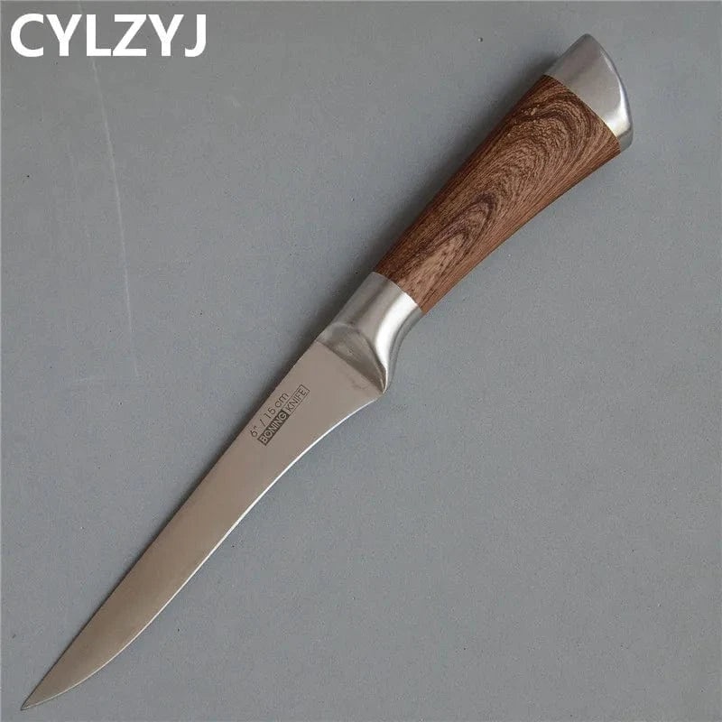 China China Kitchen Knives Set chef knives sets Stainless Steel Kitchen Knives Scissors Sharpener Chef Slicer Paring Bread Utility Knife