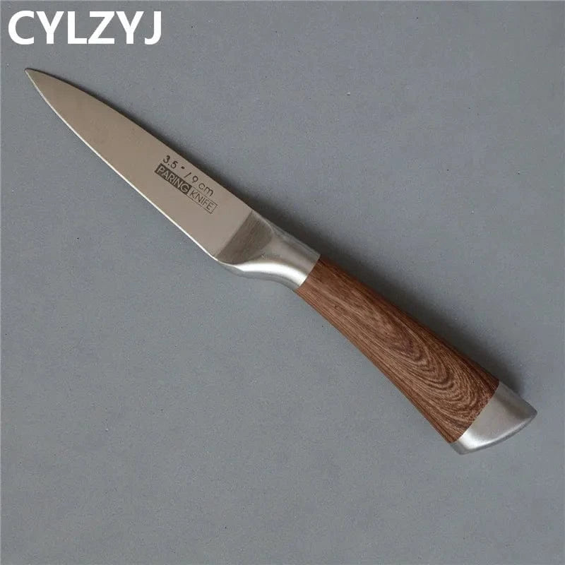 China China Kitchen Knives Set chef knives sets Stainless Steel Kitchen Knives Scissors Sharpener Chef Slicer Paring Bread Utility Knife