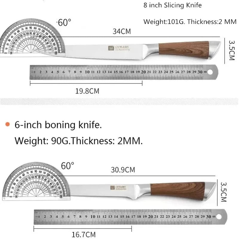 China China Kitchen Knives Set chef knives sets Stainless Steel Kitchen Knives Scissors Sharpener Chef Slicer Paring Bread Utility Knife
