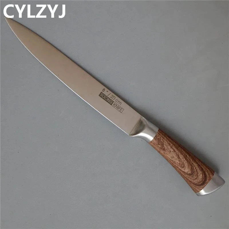 China China Kitchen Knives Set chef knives sets Stainless Steel Kitchen Knives Scissors Sharpener Chef Slicer Paring Bread Utility Knife