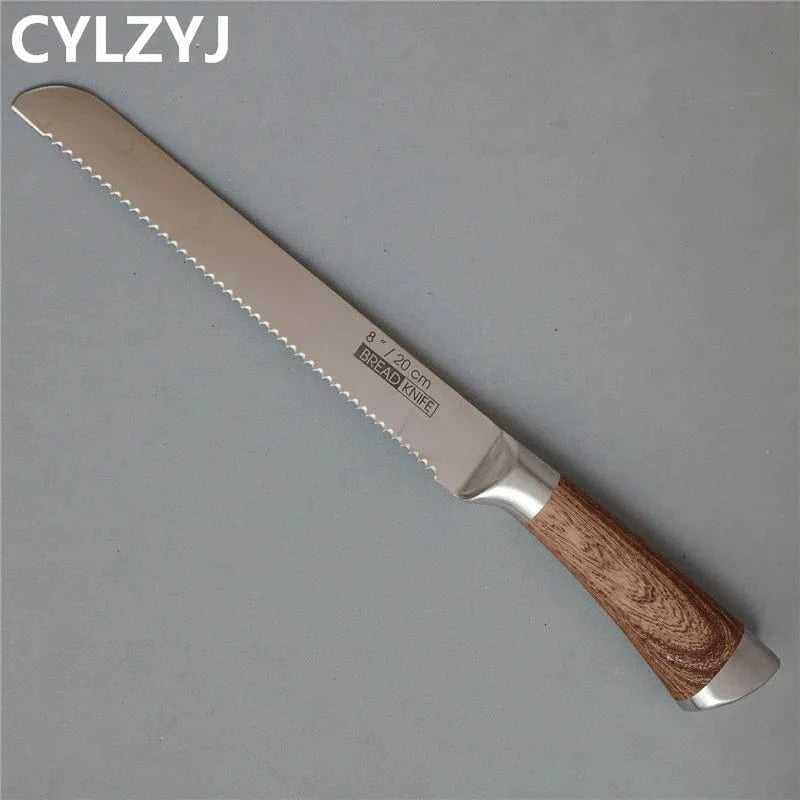 China China Kitchen Knives Set chef knives sets Stainless Steel Kitchen Knives Scissors Sharpener Chef Slicer Paring Bread Utility Knife