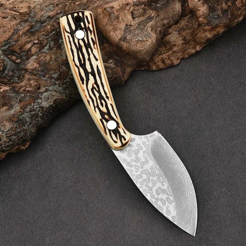 China China knife and sheath Damascus Pattern Kitchen Meat Cleaver Boning Knife Chef Peeling Fishing  Barbecue Knife Raw Fish Cutter Butcher Knife