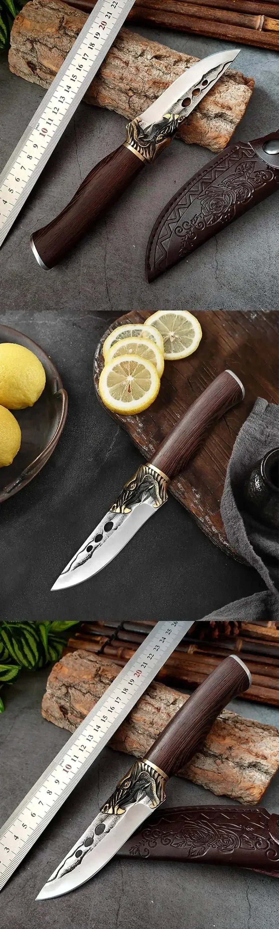 China China knife with cover Kitchen Boning Knives Handmade Forged Butcher Cooking Knife Meat Cleaver Chopping Vegetables Stainless Steel Chef Cutting Knife