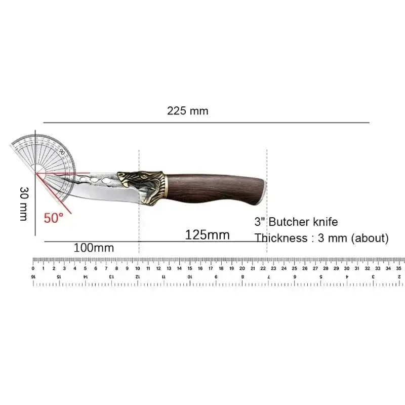 China China knife with cover Kitchen Boning Knives Handmade Forged Butcher Cooking Knife Meat Cleaver Chopping Vegetables Stainless Steel Chef Cutting Knife