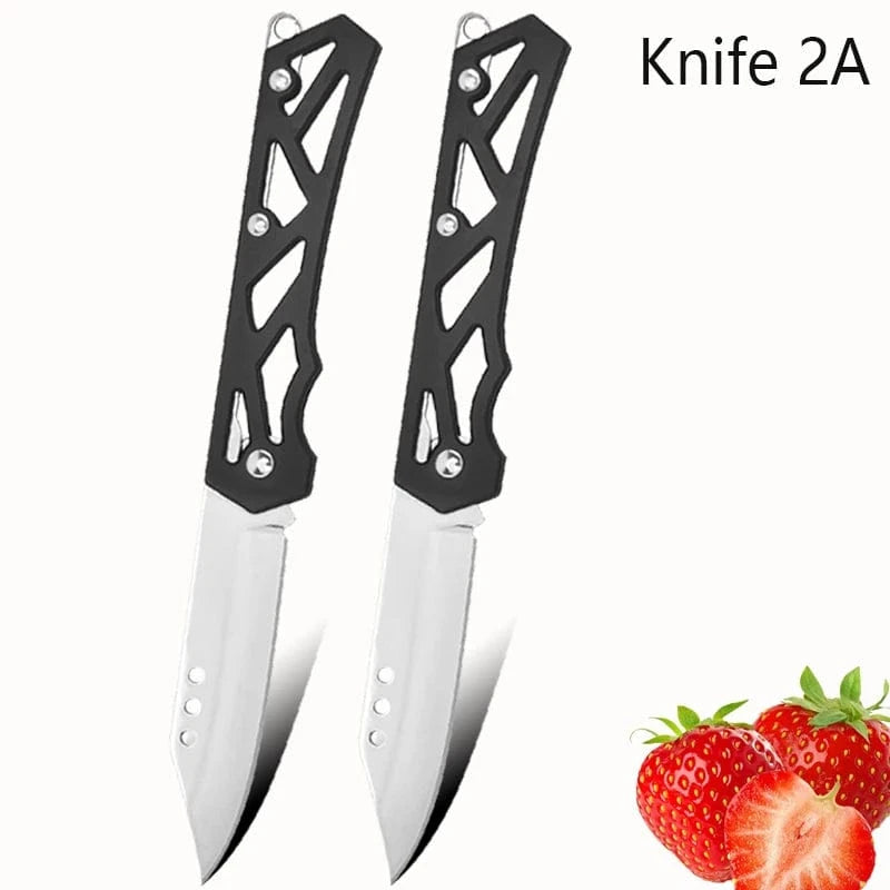 China China Knife2pcsA Pocket Folding Fruit Knife Set Stainless Steel Kitchen Paring Knife with Keychain Knife Non-slip Handle for Kitchen Accessories