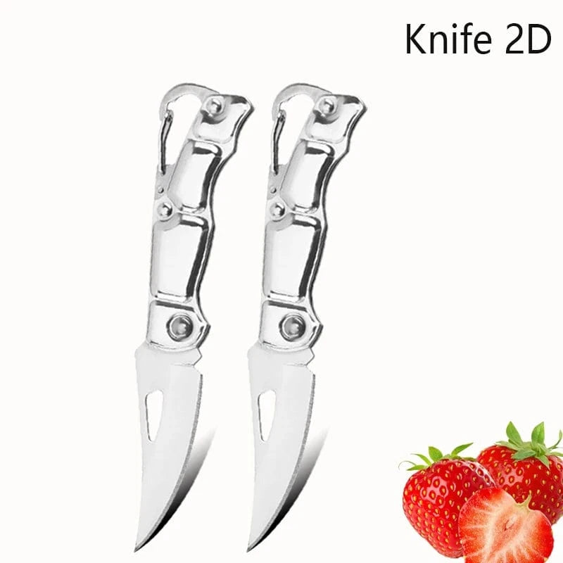 China China Knife2pcsD Pocket Folding Fruit Knife Set Stainless Steel Kitchen Paring Knife with Keychain Knife Non-slip Handle for Kitchen Accessories