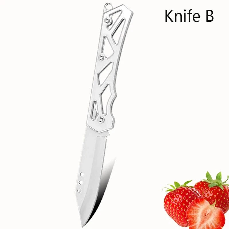 China China KnifeB Pocket Folding Fruit Knife Set Stainless Steel Kitchen Paring Knife with Keychain Knife Non-slip Handle for Kitchen Accessories