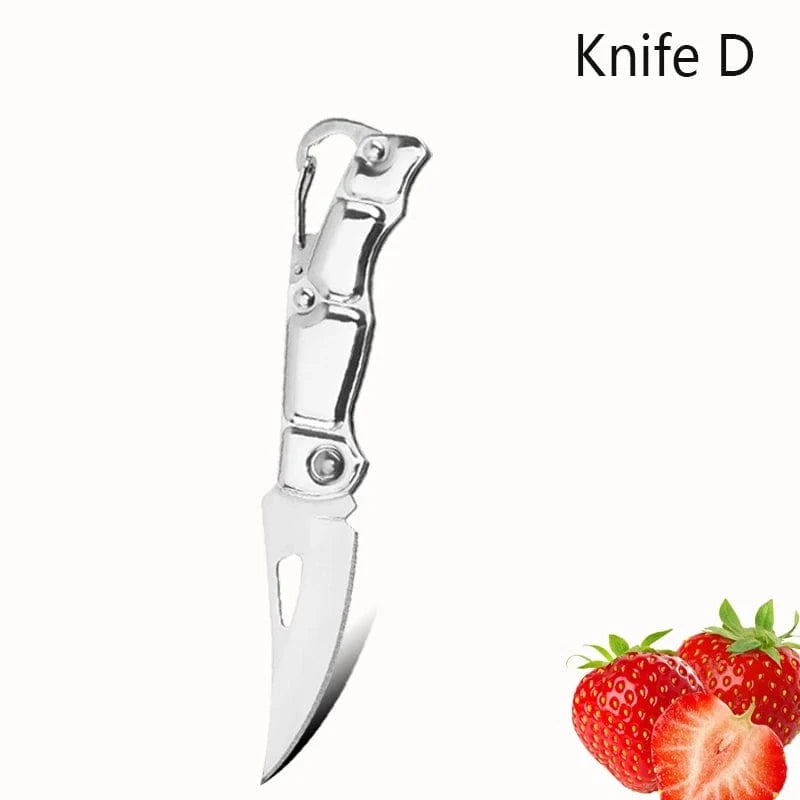 China China KnifeD Pocket Folding Fruit Knife Set Stainless Steel Kitchen Paring Knife with Keychain Knife Non-slip Handle for Kitchen Accessories