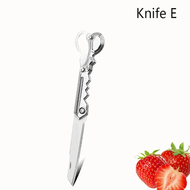 China China KnifeE Pocket Folding Fruit Knife Set Stainless Steel Kitchen Paring Knife with Keychain Knife Non-slip Handle for Kitchen Accessories