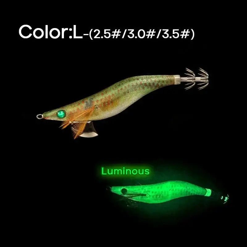 China China L / 2.5 LETOYO 2.5-3.5# squid bait Luminous squid Jig Fishing Lure Artificial bait For Webfoot Octopus Cuttlefish sea fishing lure
