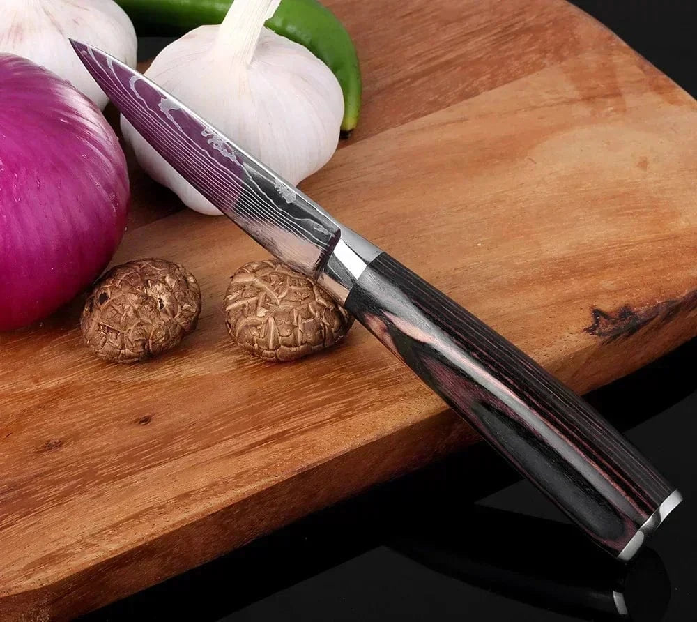 China China Laser Damascus Kitchen Knife Cleaver Meat Fruit Bread Knife Barbecue Boning Knife Cut Chicken Convenient Scissors Kitchen Knives