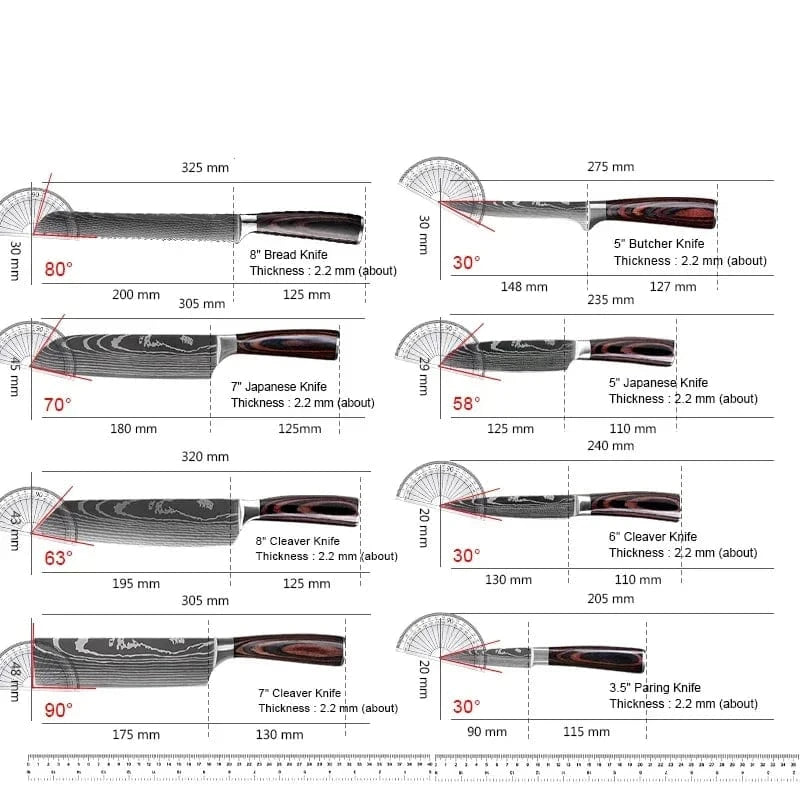 China China Laser Damascus Kitchen Knife Cleaver Meat Fruit Bread Knife Barbecue Boning Knife Cut Chicken Convenient Scissors Kitchen Knives