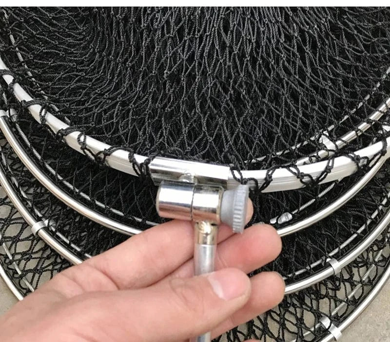 China China Lawaia Folding Fishing Nets Cage Strong Black Braided Wire Small Mesh Hand Net Quick-drying Fish Bag Stainless Steel Mesh Rings