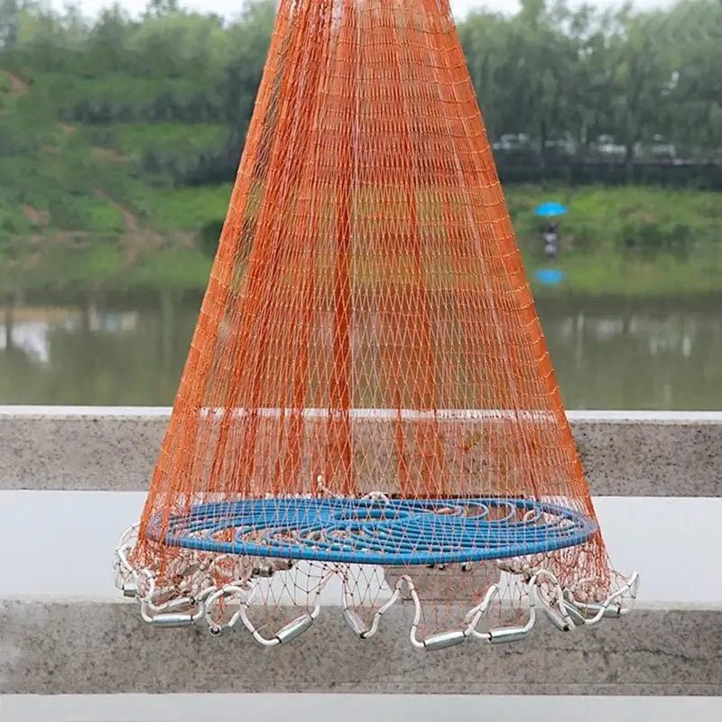 China China Lawaia landing net fish Cast Net Fishing Network USA Fishing Trap Hand-throw Fly Fish Network with iron Sinkers netting fish net