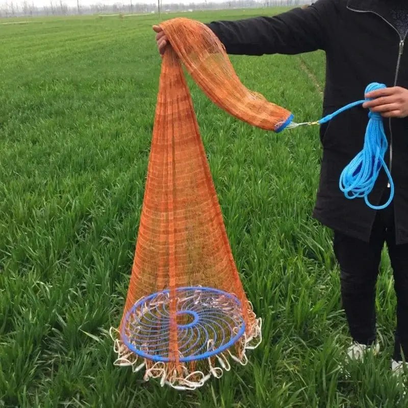 China China Lawaia landing net fish Cast Net Fishing Network USA Fishing Trap Hand-throw Fly Fish Network with iron Sinkers netting fish net