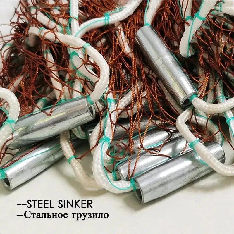 China China Lawaia landing net fish Cast Net Fishing Network USA Fishing Trap Hand-throw Fly Fish Network with iron Sinkers netting fish net