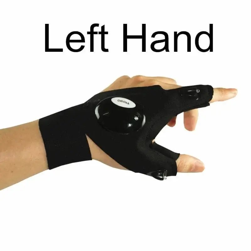 China China Left hand Half-finger Fishing Gloves Led Flashlight Waterproof Flashlight Outdoor Hiking Camping Fishing Rescue Survival Lighting Tool