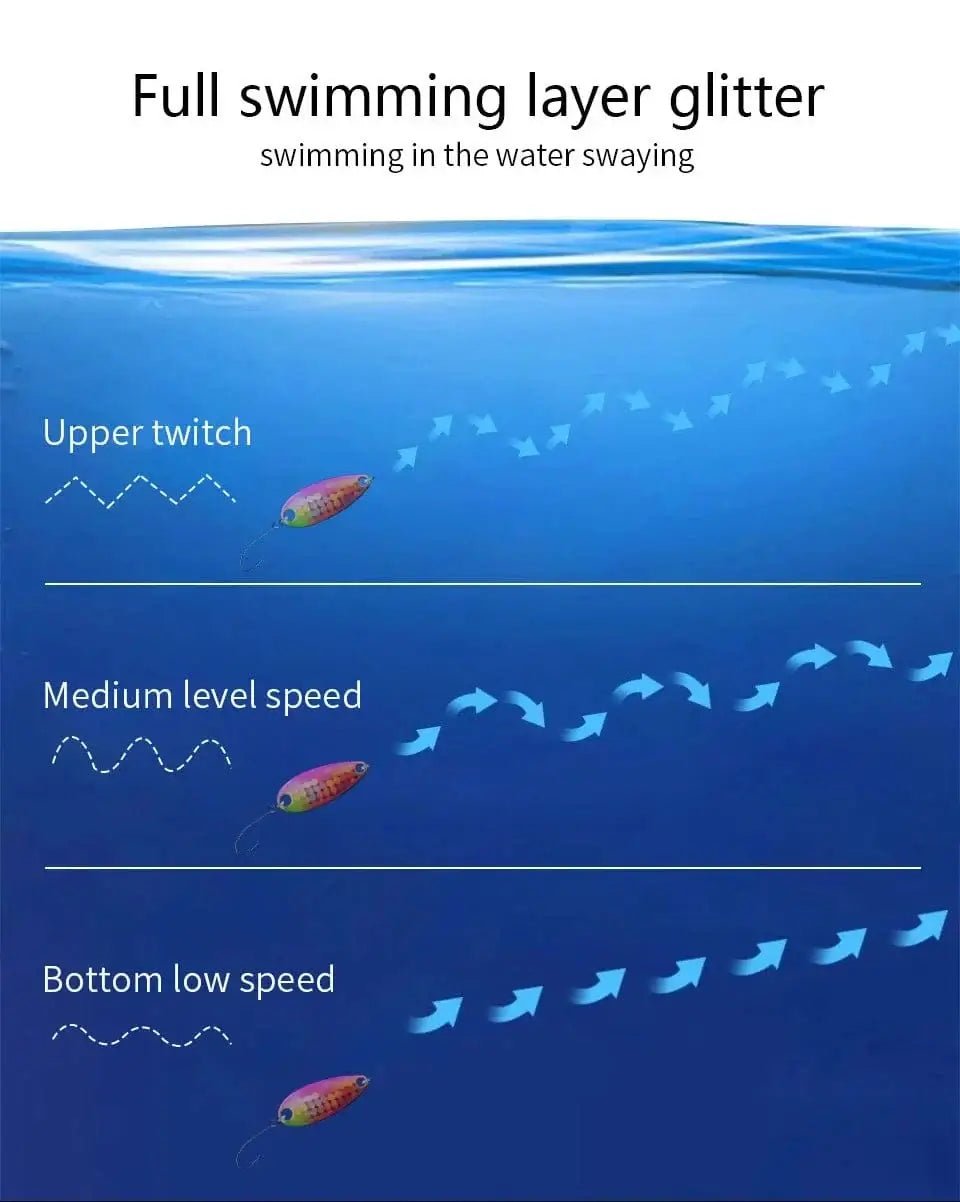 China China LETOYO 2.3g/3.5g/5g Laser Spinner Lure UV Luminous Spoon Fishing Lure Double Painted Spinner Baits Colorful Trout Prech Lure