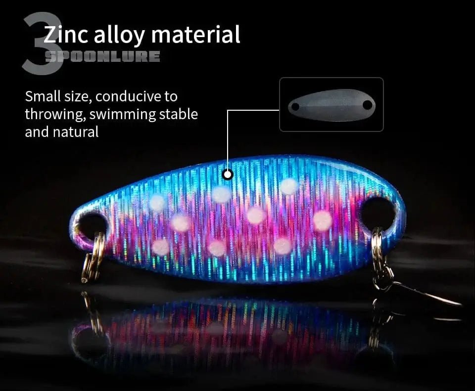 China China LETOYO 2.3g/3.5g/5g Laser Spinner Lure UV Luminous Spoon Fishing Lure Double Painted Spinner Baits Colorful Trout Prech Lure