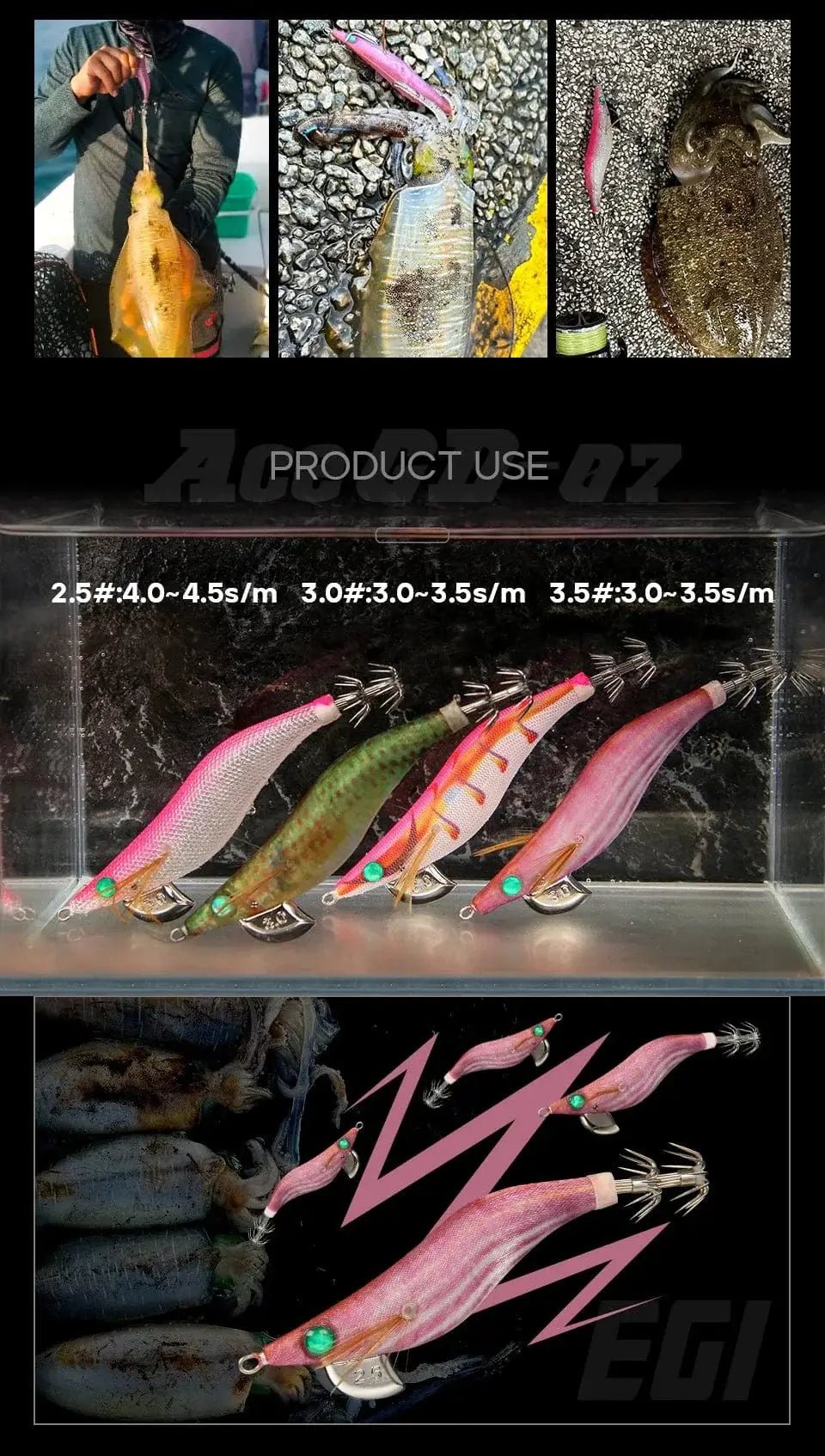 China China LETOYO 2.5-3.5# squid bait Luminous squid Jig Fishing Lure Artificial bait For Webfoot Octopus Cuttlefish sea fishing lure