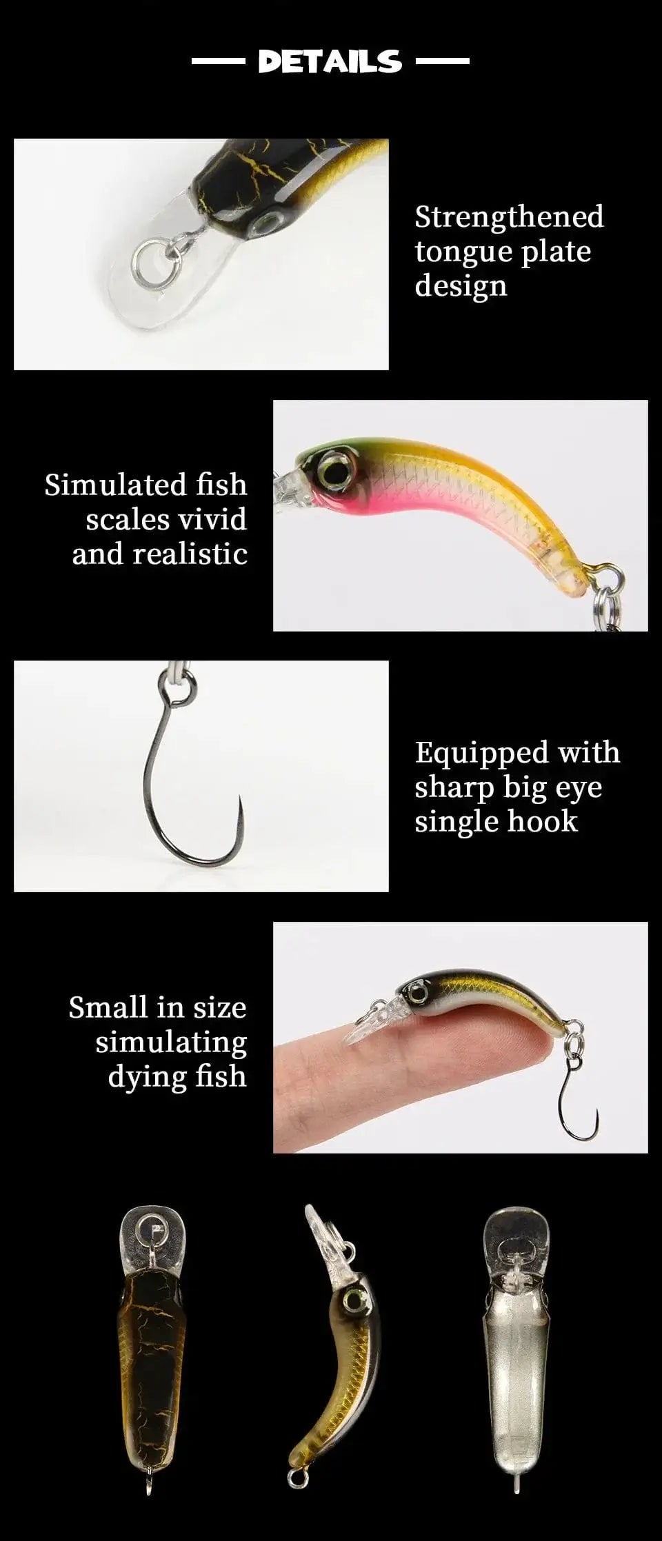 China China LETOYO Floating Injured Fishing Lure 40mm 1.2g Micro Lures Artificial Minnow Bait Wobblers For Trout Bass Perch