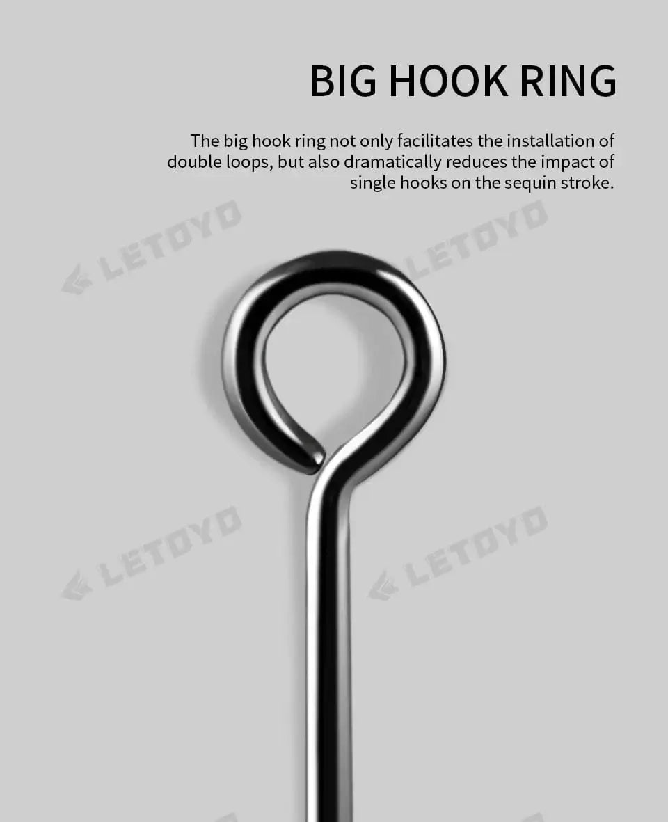 China China LETOYO forged shank Barbed oversize eye Fishhook for spoon lure High Carbon Steel black nickle spinner hook for Stream fishing