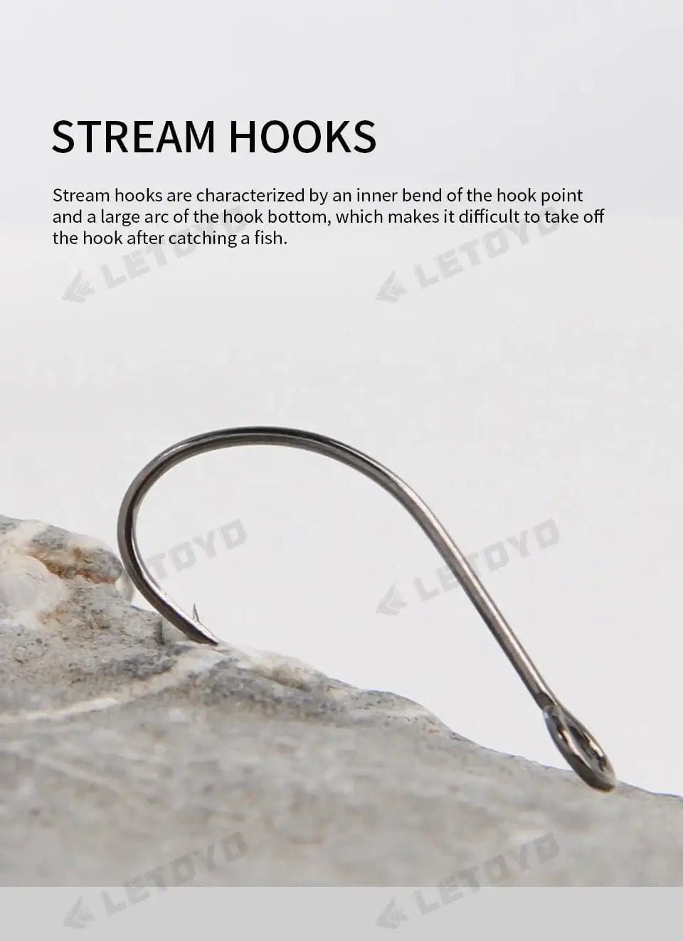 China China LETOYO forged shank Barbed oversize eye Fishhook for spoon lure High Carbon Steel black nickle spinner hook for Stream fishing