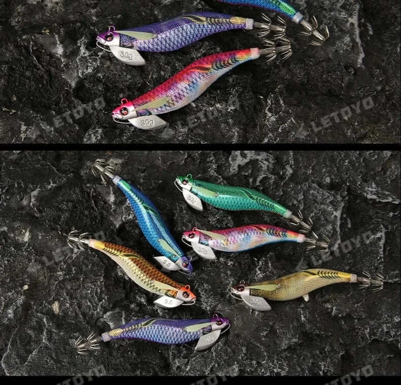 China China LETOYO Luminous Plating squid bait tip run sinker eging squid jig Artificial baits Cuttlefish Octopus EGI Sea Fishing lures