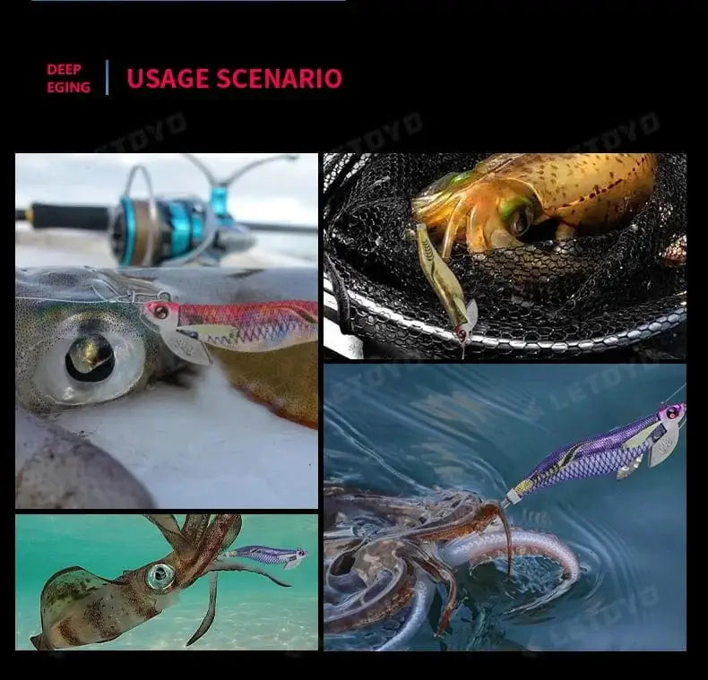 China China LETOYO Luminous Plating squid bait tip run sinker eging squid jig Artificial baits Cuttlefish Octopus EGI Sea Fishing lures