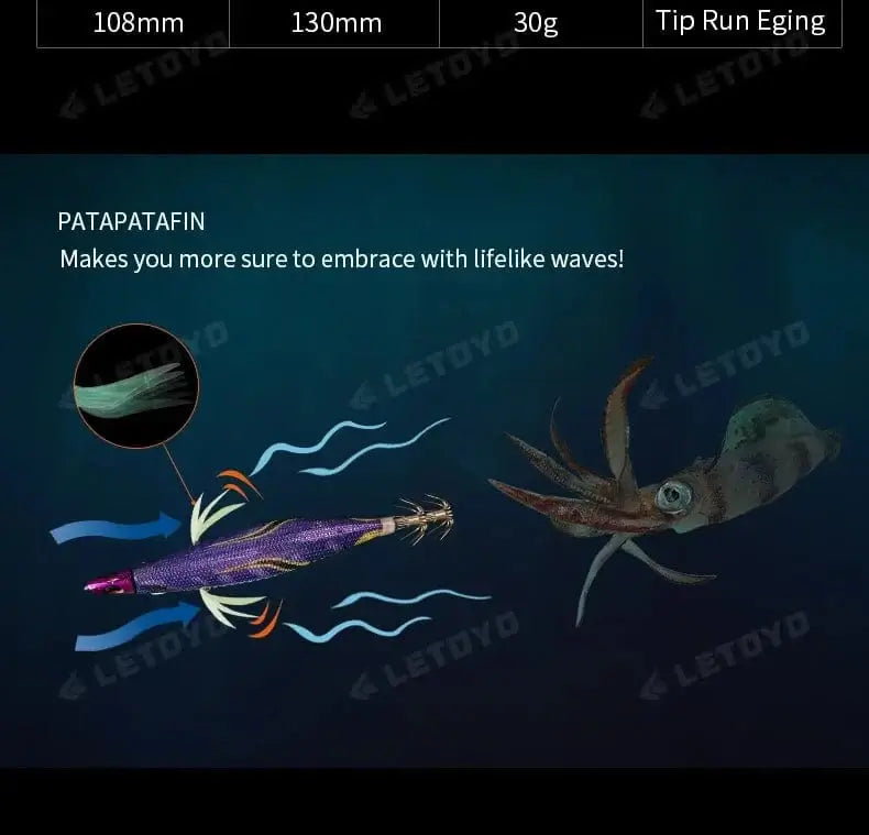 China China LETOYO Luminous Plating squid bait tip run sinker eging squid jig Artificial baits Cuttlefish Octopus EGI Sea Fishing lures