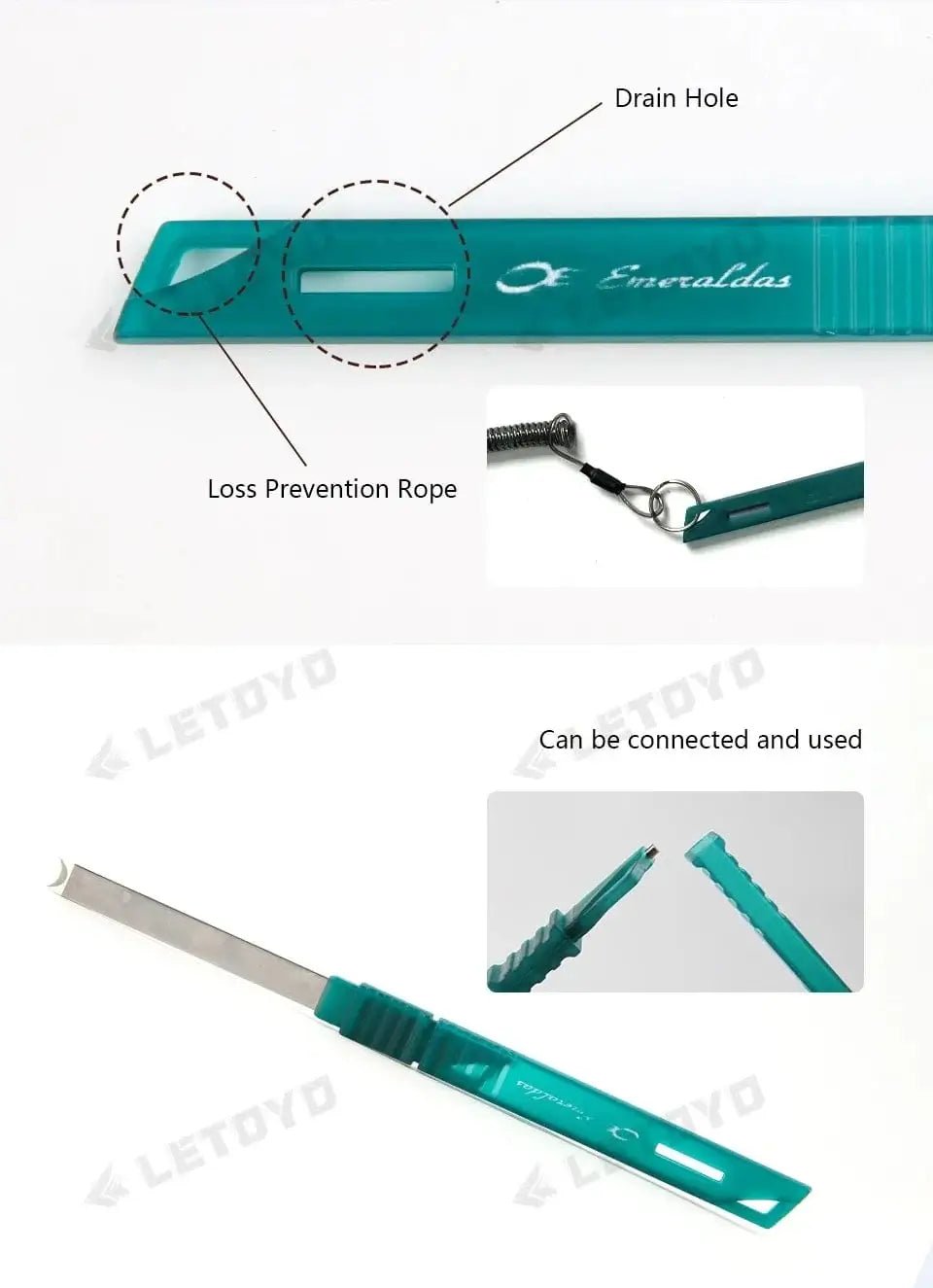 China China LETOYO Squid Nerve Cord Cut Fishing Tools Correct squid jig hook Stainless Steel Squid Knife for Webfoot Octopus Cuttlefish