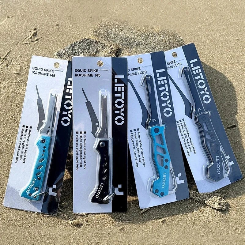 China China LETOYO Squid Nerve Cord Cut Fishing Tools Correct squid jig hook Stainless Steel Squid Knife for Webfoot Octopus Cuttlefish