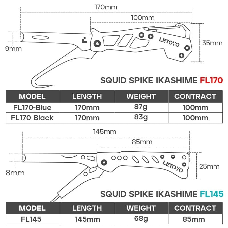 China China LETOYO Squid Nerve Cord Cut Fishing Tools Correct squid jig hook Stainless Steel Squid Knife for Webfoot Octopus Cuttlefish