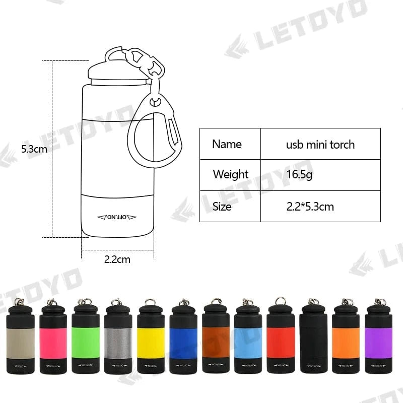 China China LETOYO UV USB Flashlights Led Mini Light Portable Rechargeable Waterproof Flashlight for squid jig Sea fishing accessories