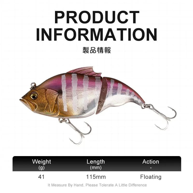 China China LEYDUN New Vibration Fishing Lures Floating 115mm 41g Lipless Good Swimbaits Multi Jointed Saltwater Bass Hard Baits Ice Wobbler
