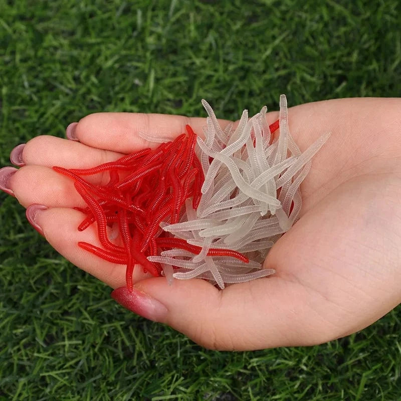 China China Lifelike Red Worm Soft Lure Earthworm Ice Winter Fishing Silicone Artificial Bait Fishy Shrimp Additive Bass Carp Fishing Lure