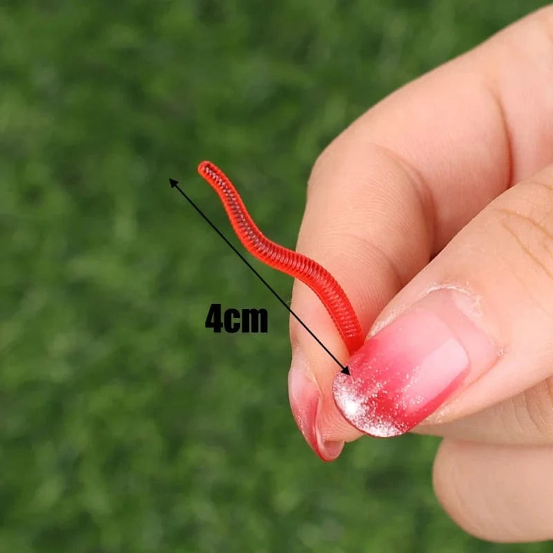 China China Lifelike Red Worm Soft Lure Earthworm Ice Winter Fishing Silicone Artificial Bait Fishy Shrimp Additive Bass Carp Fishing Lure