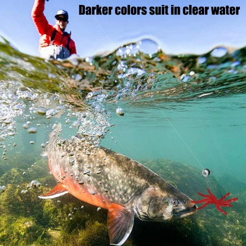 China China Lifelike Red Worm Soft Lure Earthworm Ice Winter Fishing Silicone Artificial Bait Fishy Shrimp Additive Bass Carp Fishing Lure