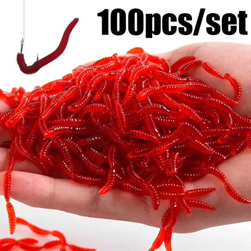 China China Lifelike Red Worm Soft Lure Earthworm Ice Winter Fishing Silicone Artificial Bait Fishy Shrimp Additive Bass Carp Fishing Lure
