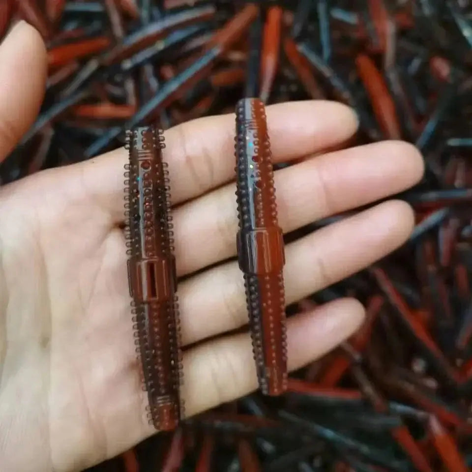 China China Loogdeel 8PCS 7cm/3.45g Tpr Ned Worm Fat Worm Finesse Rig Floating Swim Bait Stickbait Soft Fishing Lures Swimbait Bass Pike