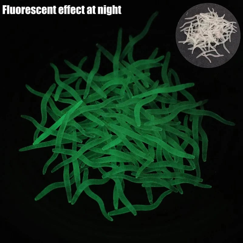 China China Luminous / 40PCS Lifelike Red Worm Soft Lure Earthworm Ice Winter Fishing Silicone Artificial Bait Fishy Shrimp Additive Bass Carp Fishing Lure