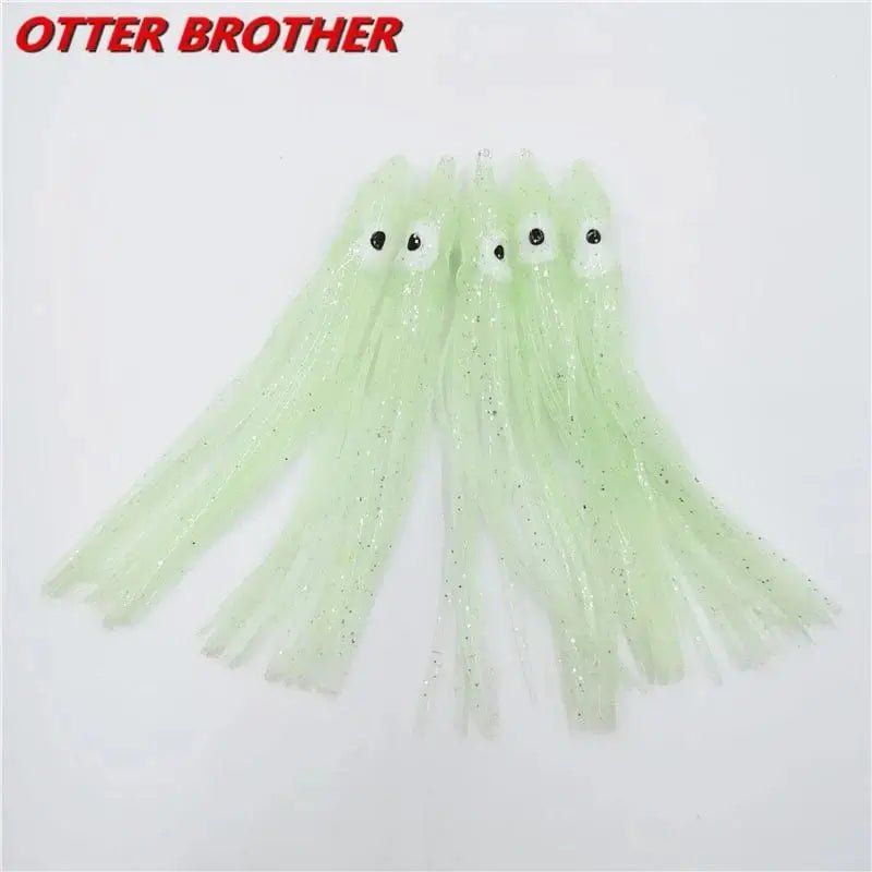 China China Luminous green / 120mm 5pcs Squid Skirts Octopus  Luminous Soft Lure 50mm/90mm/120mm  Night Fishing Lure Glow Rubber Artificial Tuna Bait pesca