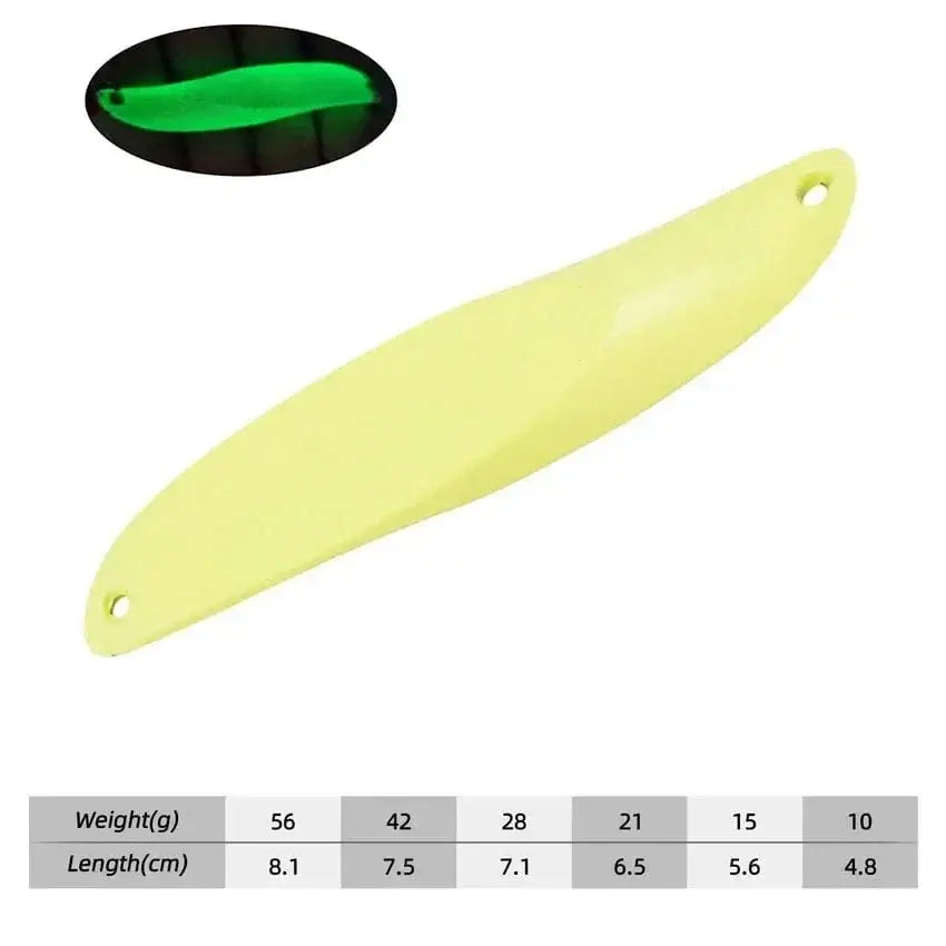 China China Luminous-no hook / 56g or 60g Trout Spoon Fishing Lures spinner bait Wobblers Jig Lures pesca isca artificial VIB Sequins Hard Baits for Carp Fishing Tackle