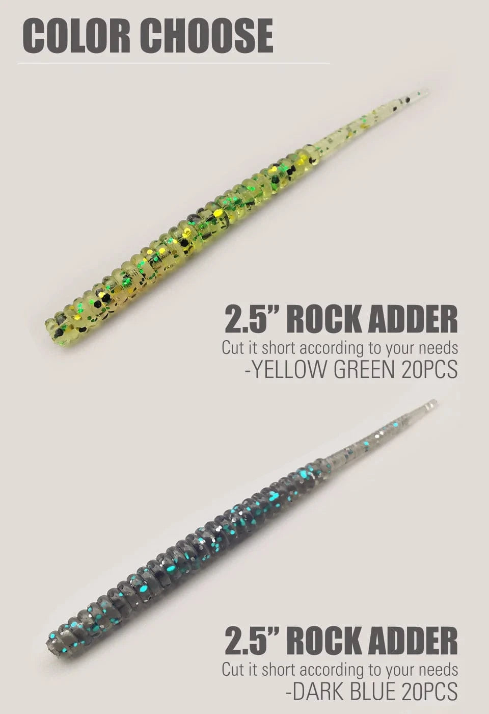 China China LUREHOLIC 0-2.5” Free Cut Aji Fishing ROCK ADDER Fineese Lure Fishing Soft Lure Needle Tail Mini