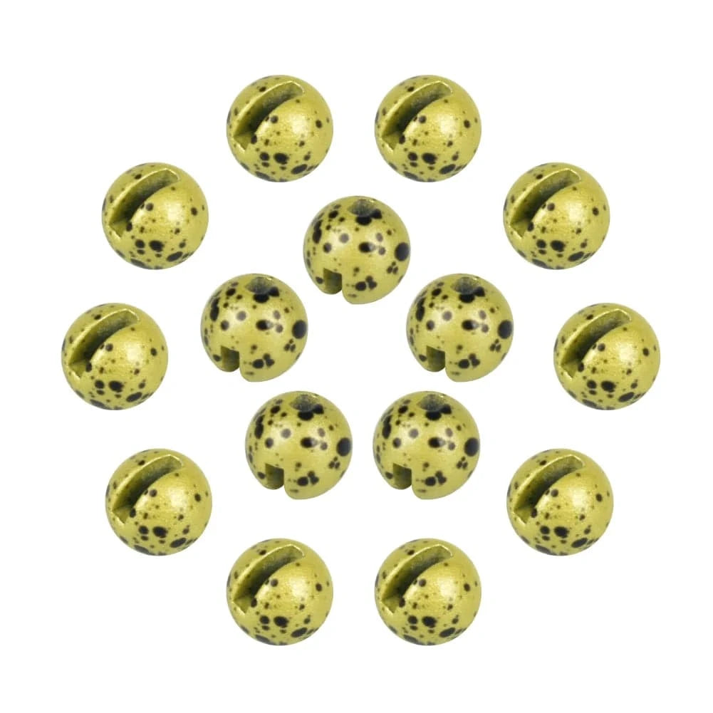 China China Matte yellow black / 3.0mm Elite TG 50pcs Tungsten Slotted Beads 2.5mm-3.8mm Trout Panfish Hook Fly Tying Bead Material Multi-Color Fly Fishing Tackel