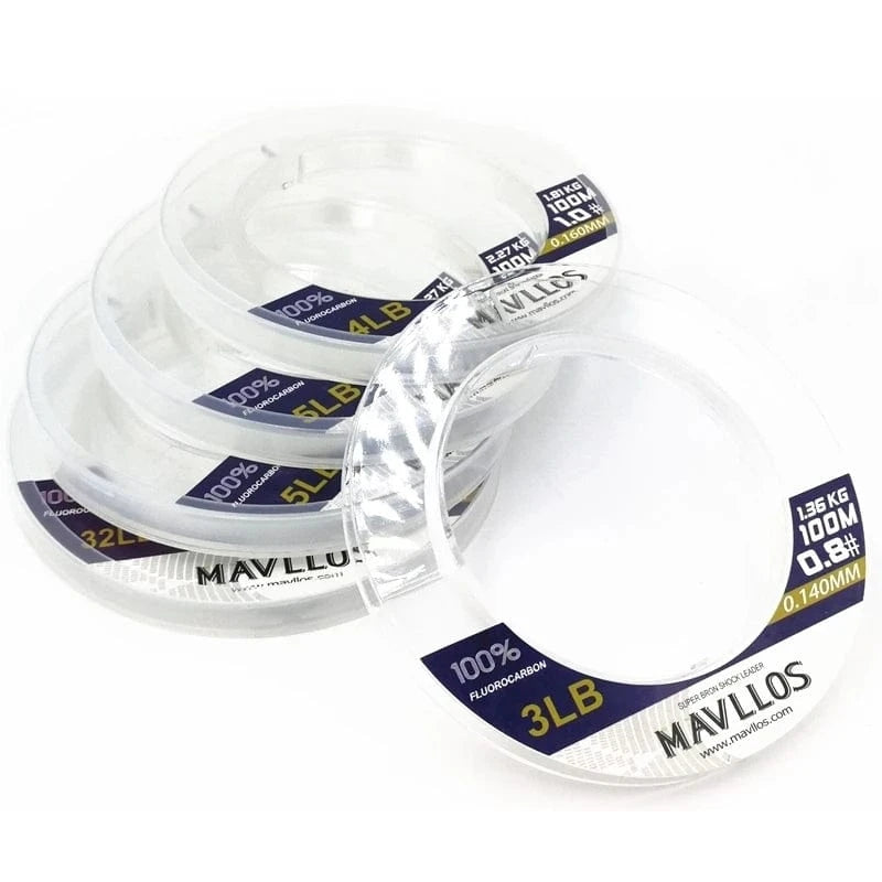 China China Mavllos 100% 100M Fluorocarbon Fishing Line Carp Super Strong  Leader Carbon Fiber Saltwater Fly Fishing Line Monofilament Lines