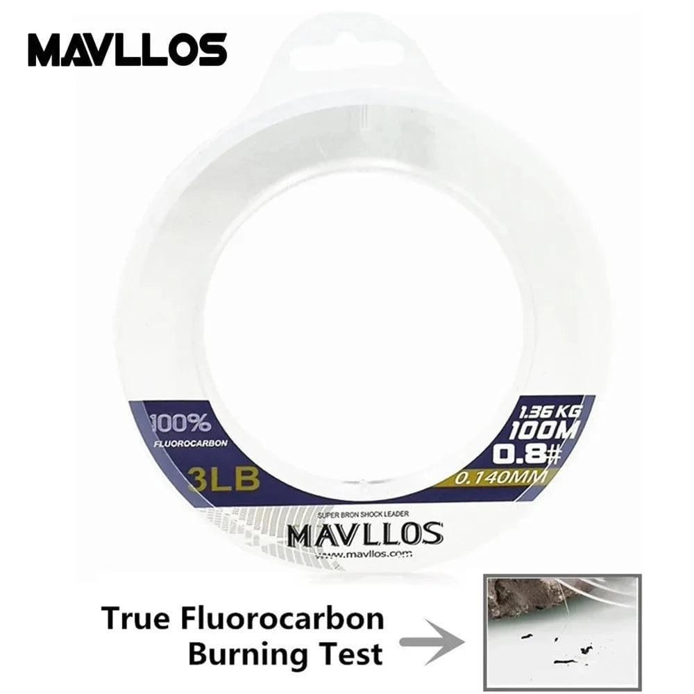 China China Mavllos 100% 100M Fluorocarbon Fishing Line Carp Super Strong  Leader Carbon Fiber Saltwater Fly Fishing Line Monofilament Lines