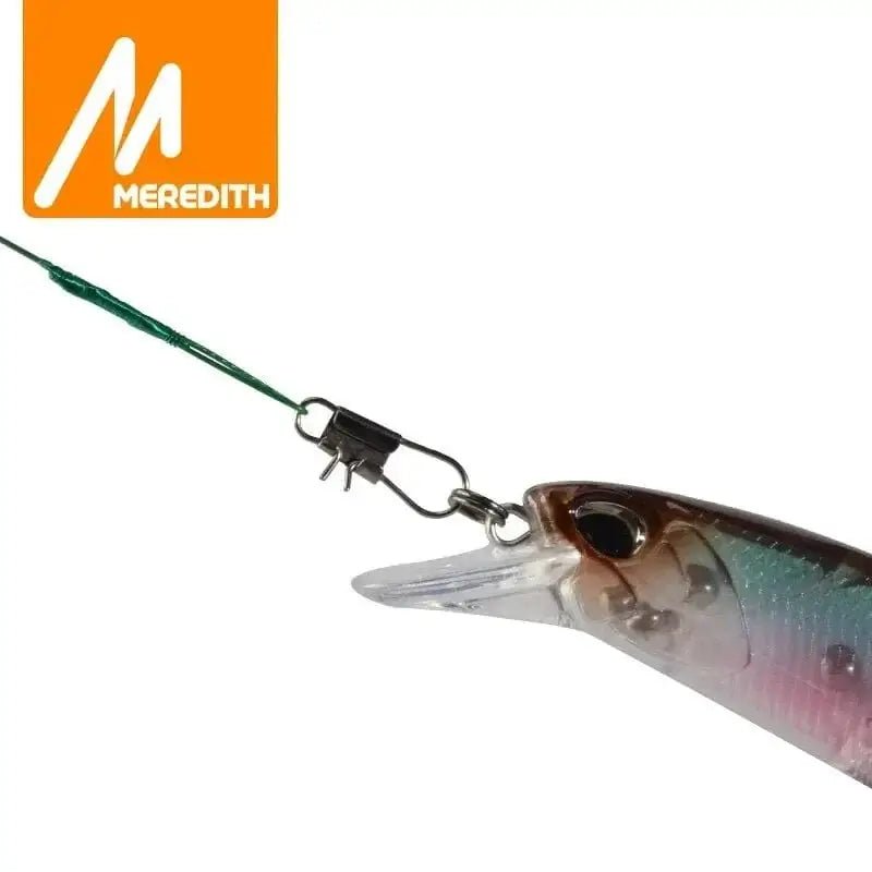 China China MEREDITH Anti Bite Steel Fishing Line 15cm-25cm Steel Wire Leader With Swivel Fishing Accessory Lead Core Leash Fishing Wire