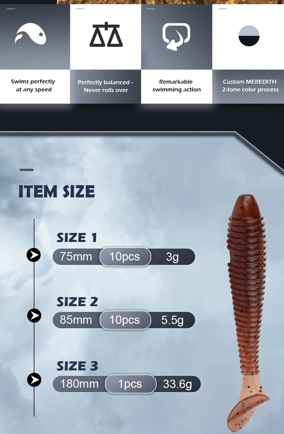 China China MEREDITH Fishing Soft Lures Shad Swing Impact Fat Vibro Fat Soft Bait 75mm 85mm 180mm Tackle Lifelike Iscas Wobbler PVA Fishing