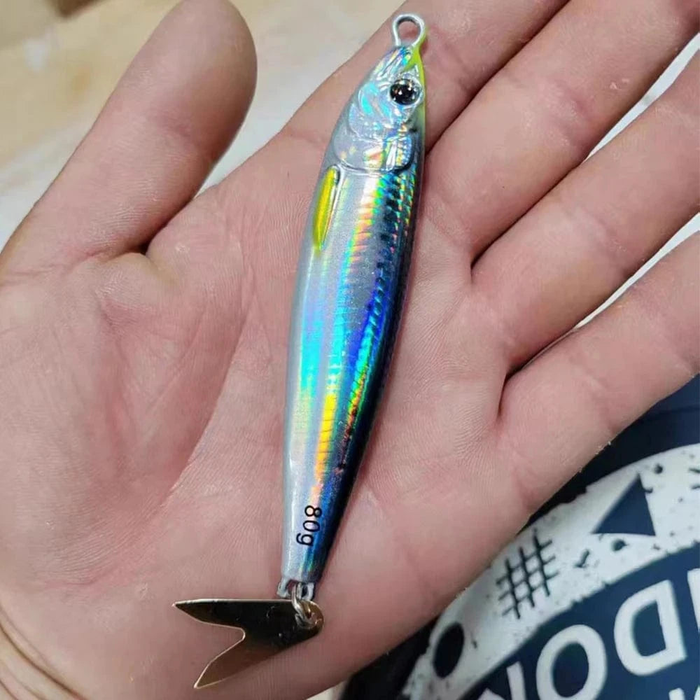 China China Metal Jig 1 WithHook / 21G 3D Metal Jig Shore Jigging 40G60G80G Saltwater Fishing Lure Drag Cast Hard Bait Bass Spoon Bait Trout Lures For Tuna Mahi Marlin